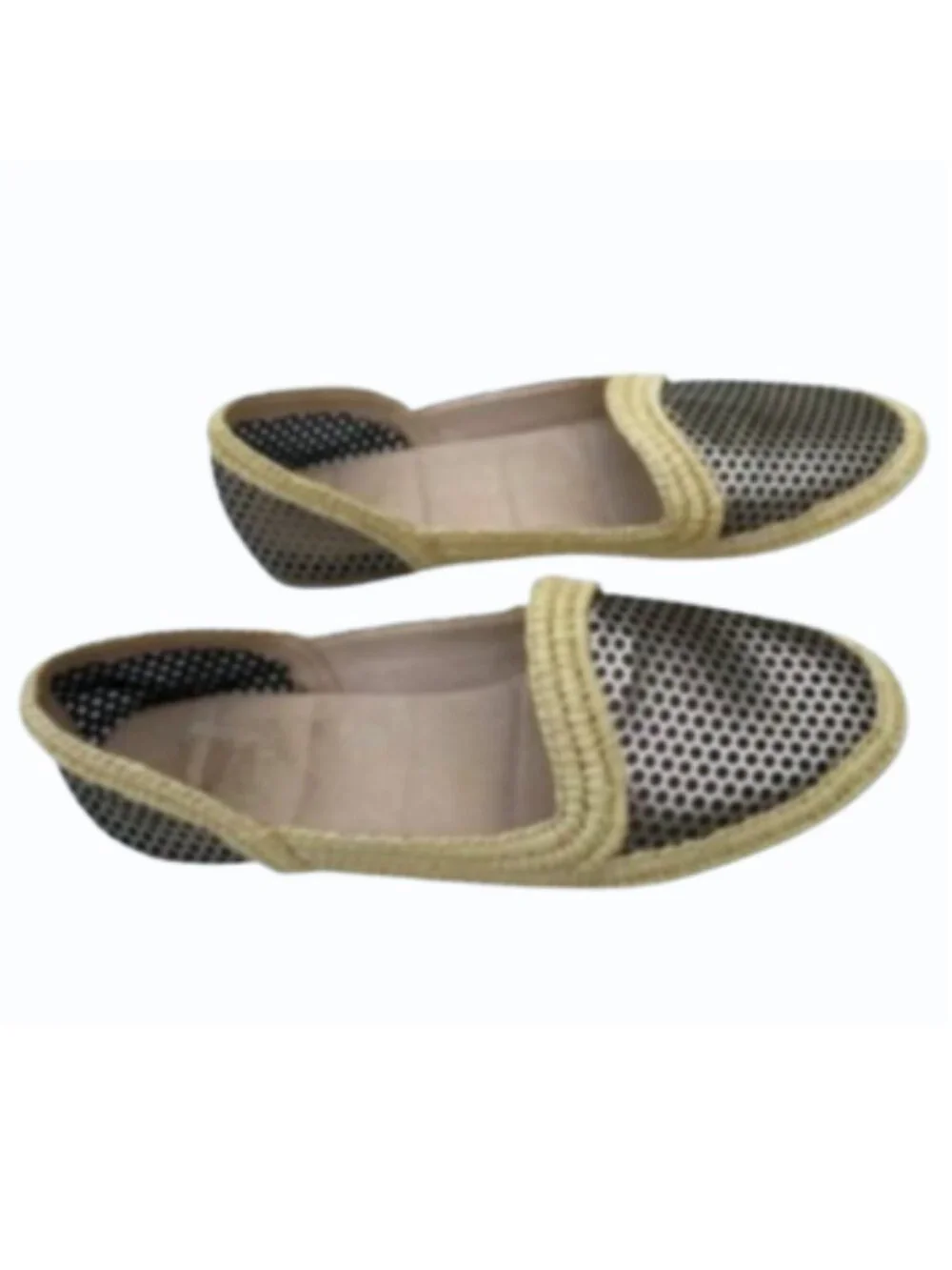 Eileen Fisher Espadrilles SALE! Unique Perforated Honeycomb Silver Metal, sz 7.5